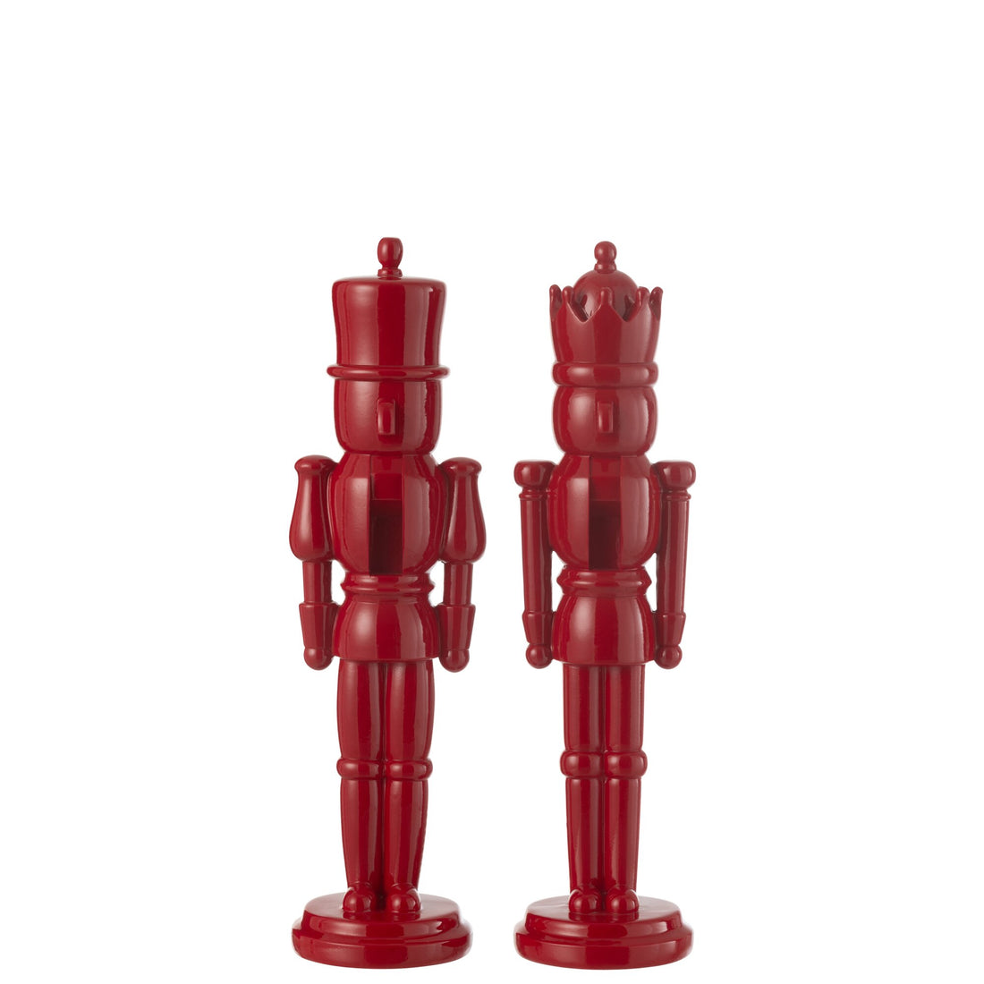 Nutcracker Shiny Red Resin Medium Set of 2 H39.5cm j-line