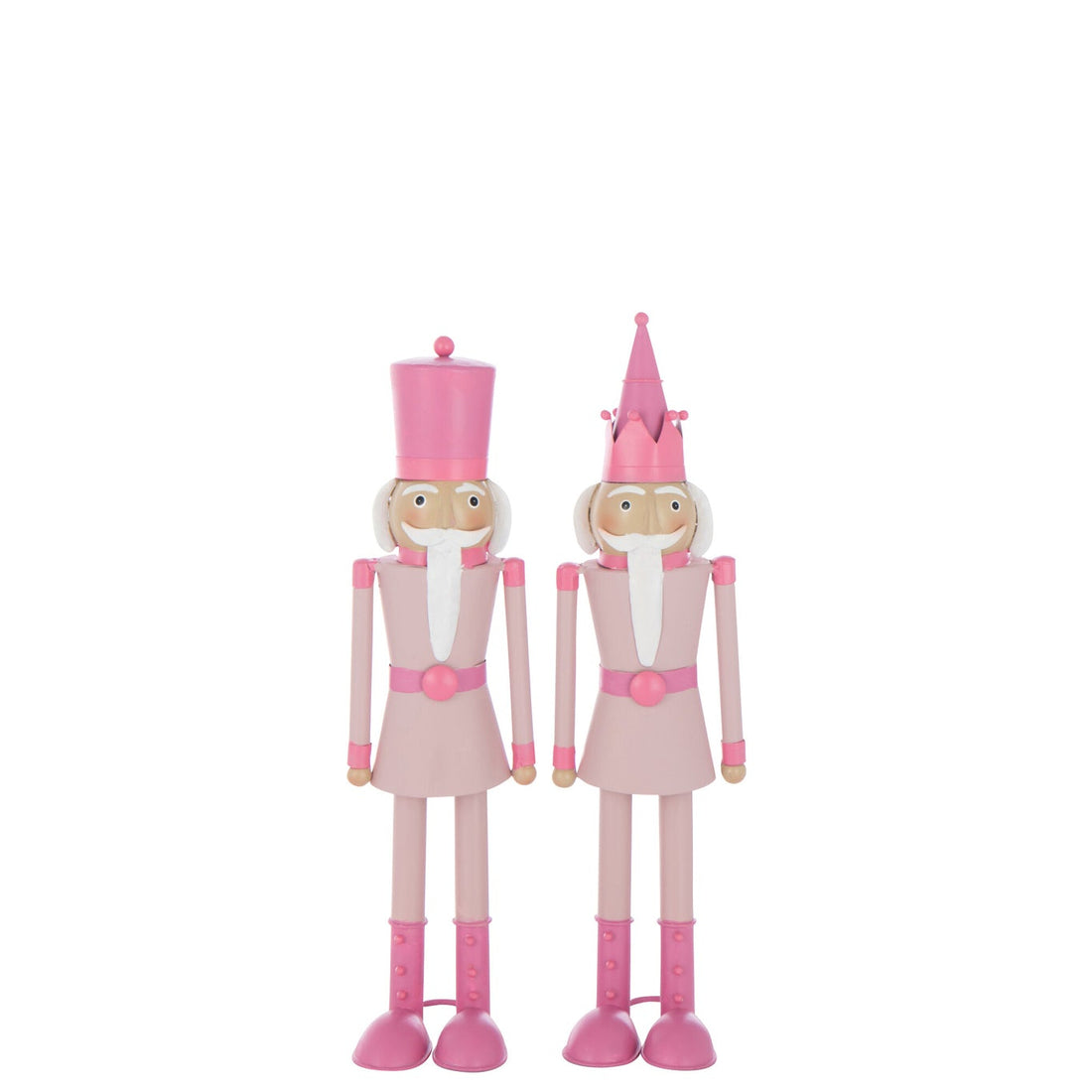 Nutcracker Moustache Metal Pink Small Assortment Of 2 - - J-Line - livinglovely.nl
