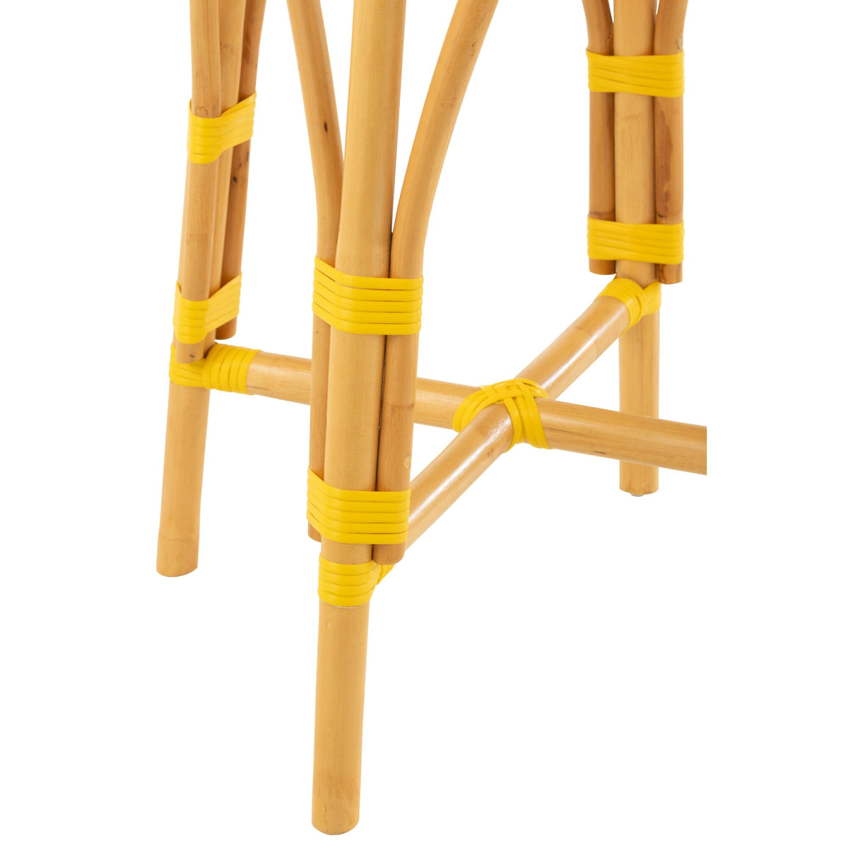 Outdoor Bar Stool Live Round Rattan Yellow/White J-Line