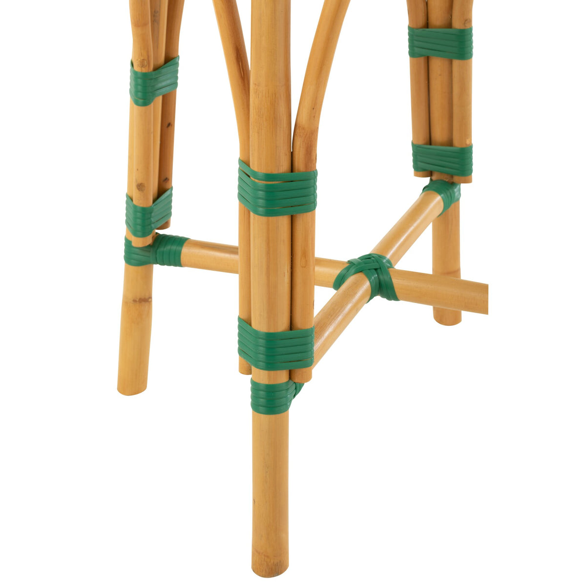 Outdoor Bar Stool Live Round Rattan Green/White J-Line