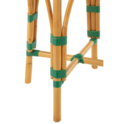 Outdoor Bar Stool Live Round Rattan Green/White J-Line