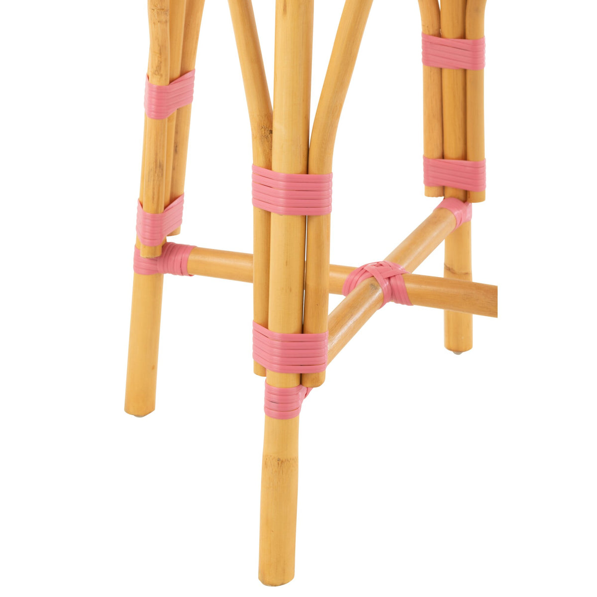 Outdoor Bar Stool Live Round Rattan Pink/White J-Line