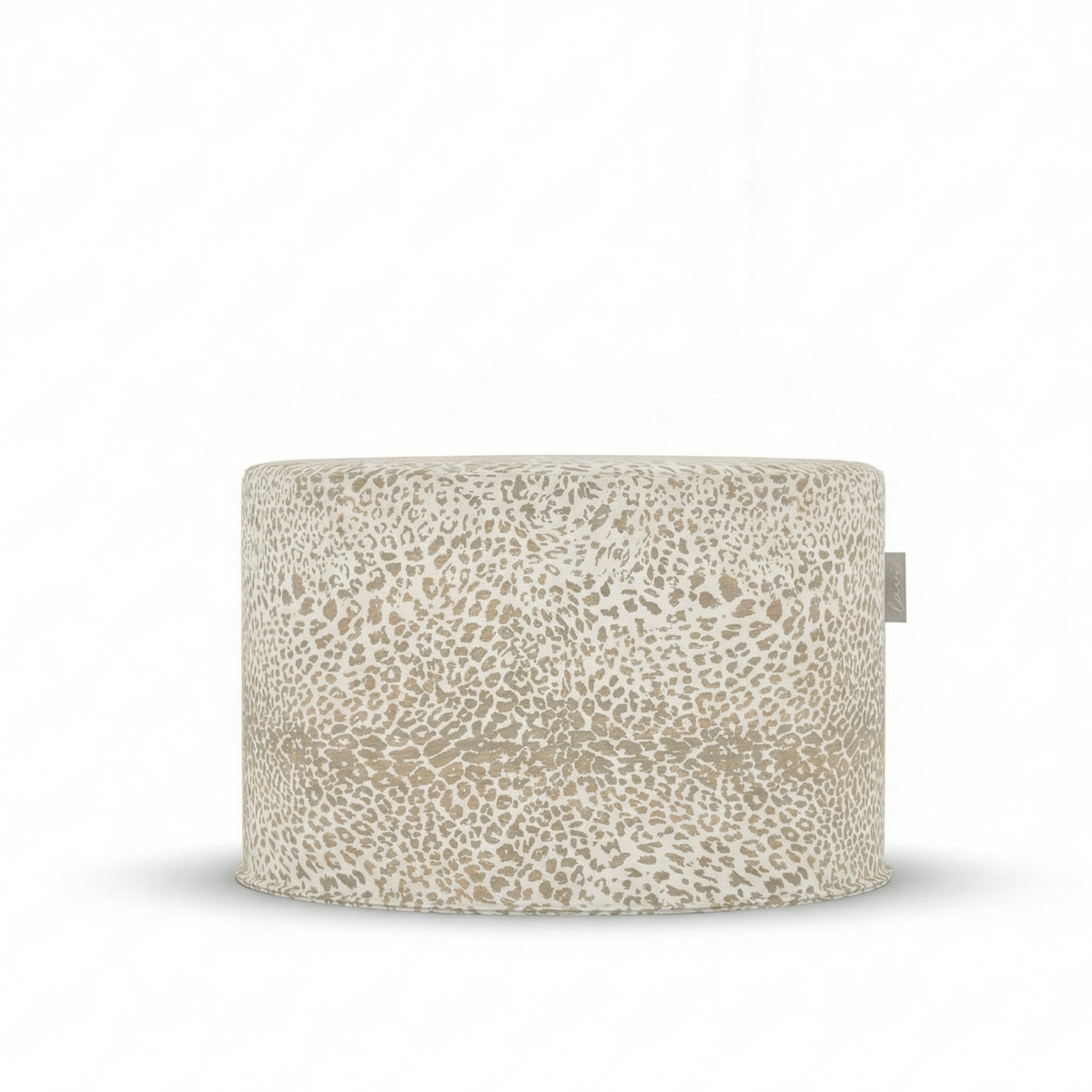 Laui Lounge Outdoor Pouf Camo Fallow Ø68x35 cm, brede ronde poef in bruingroen