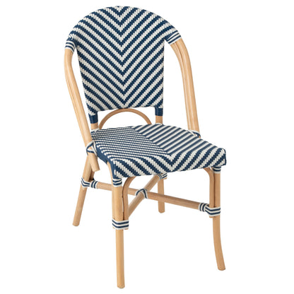 Outdoor Chair Geo Round Rattan Blue/White J-Line