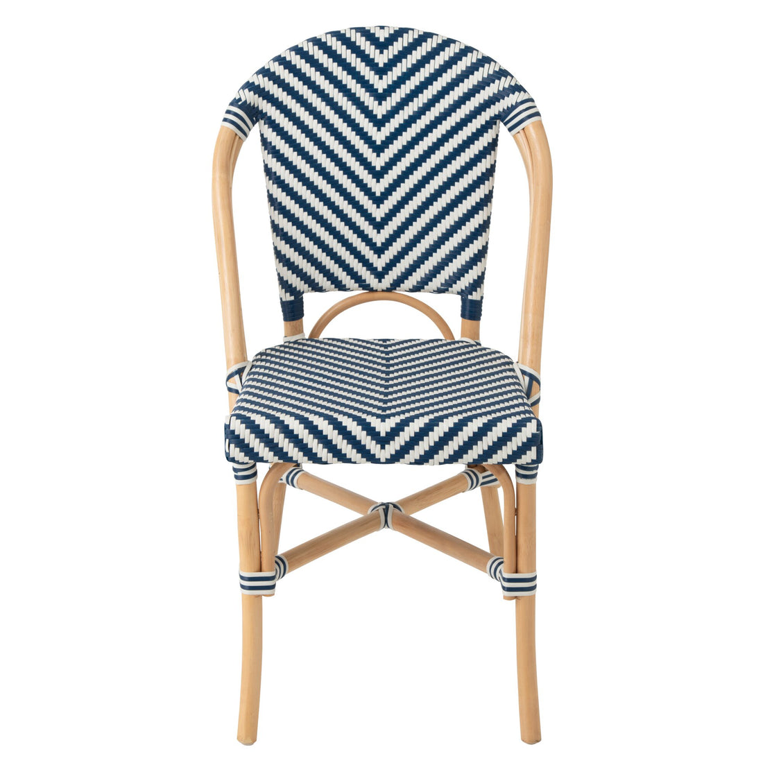 Outdoor Chair Geo Round Rattan Blue/White J-Line