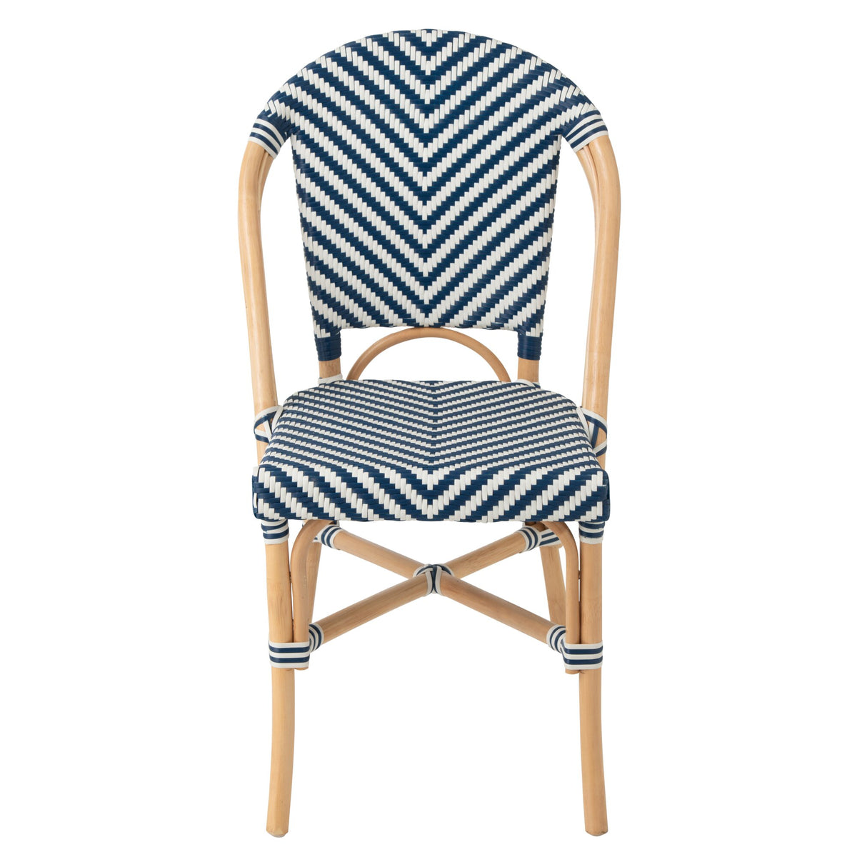 Outdoor Chair Geo Round Rattan Blue/White J-Line