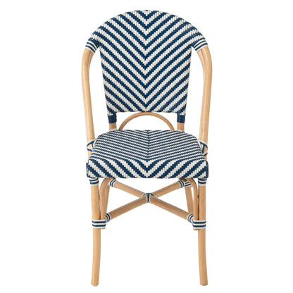 Outdoor Chair Geo Round Rattan Blue/White J-Line