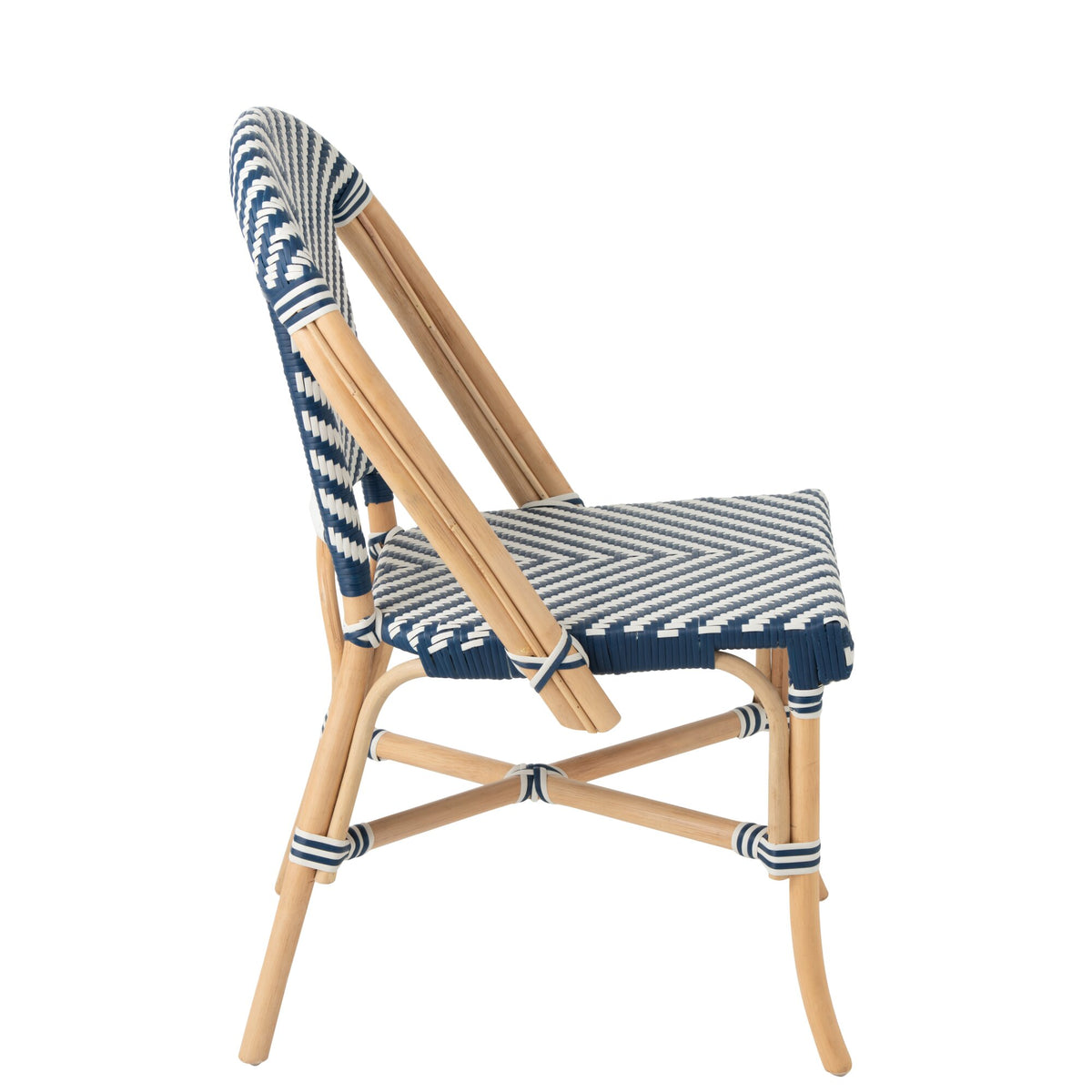 Outdoor Chair Geo Round Rattan Blue/White J-Line