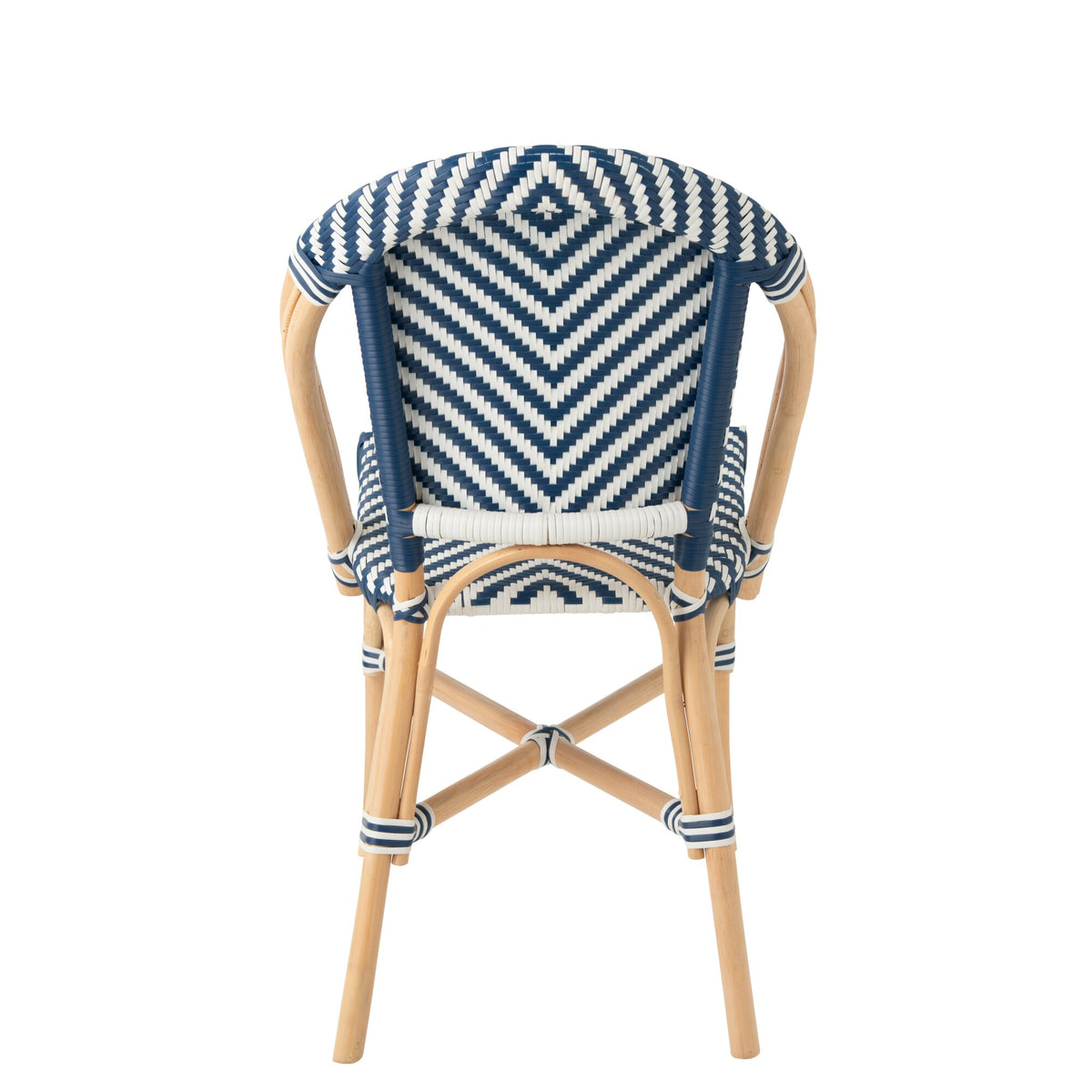 Outdoor Chair Geo Round Rattan Blue/White J-Line