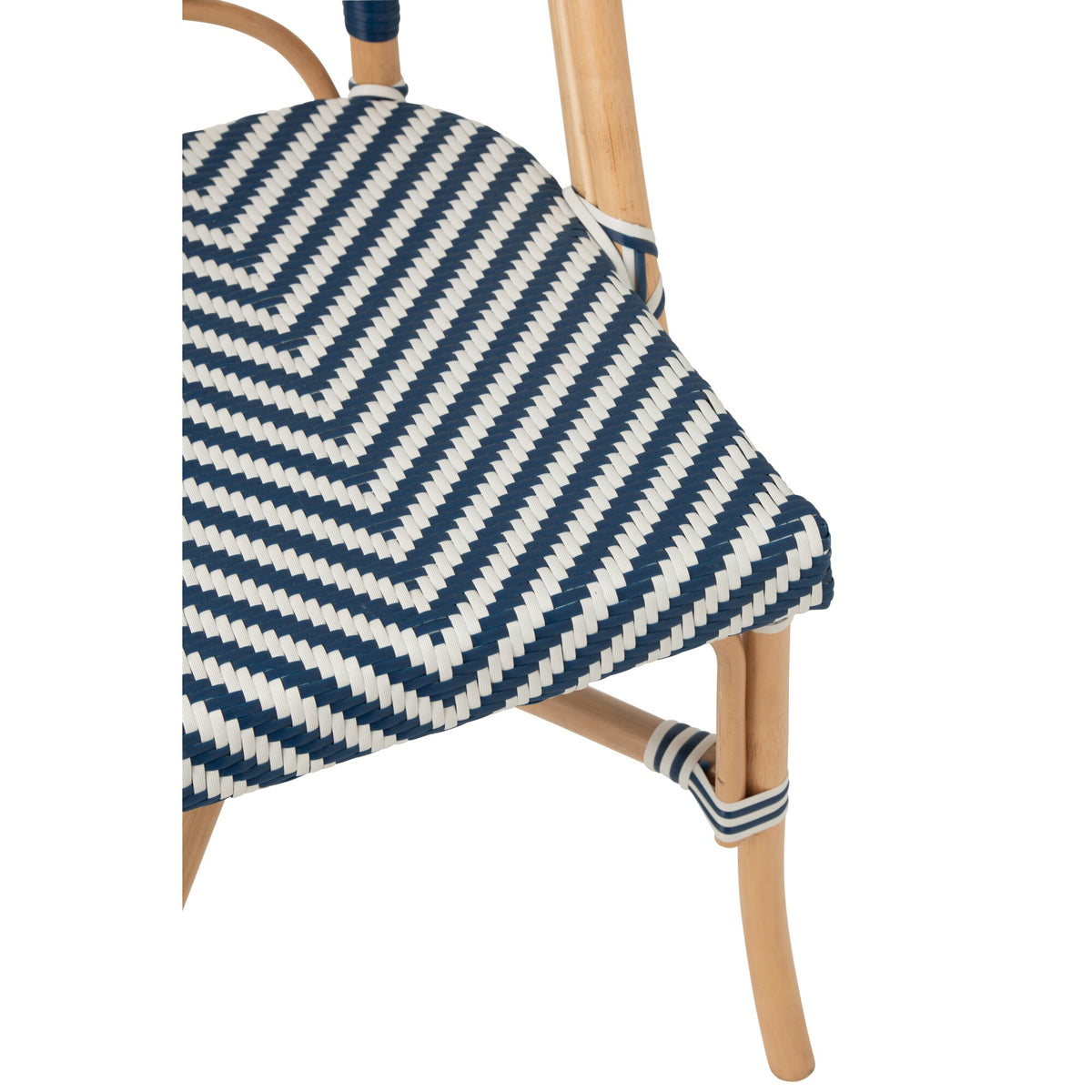Outdoor Chair Geo Round Rattan Blue/White J-Line