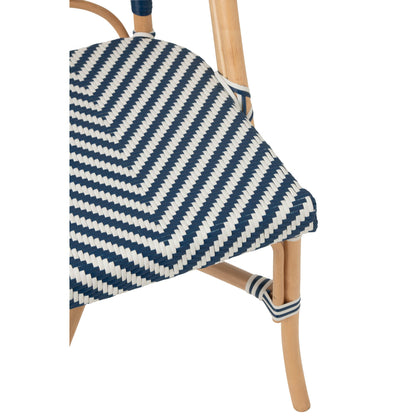 Outdoor Chair Geo Round Rattan Blue/White J-Line