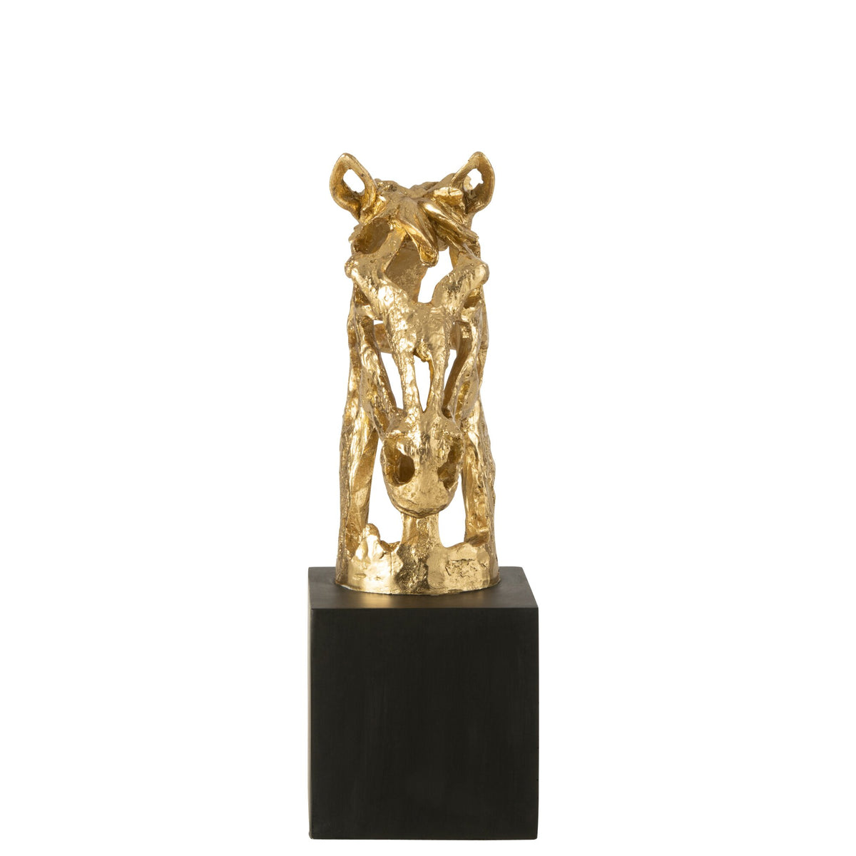 Horse on Hind Legs Polyresin Gold-Colored/Black Large J-Line