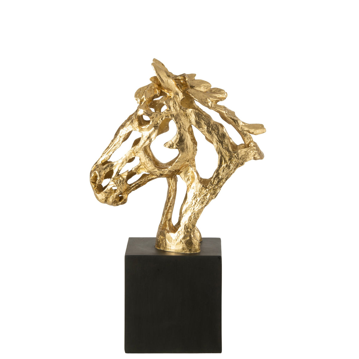 Horse on Hind Legs Polyresin Gold-Colored/Black Large J-Line