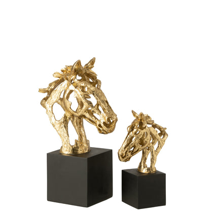 Horse on Hind Legs Polyresin Gold-Colored/Black Large J-Line