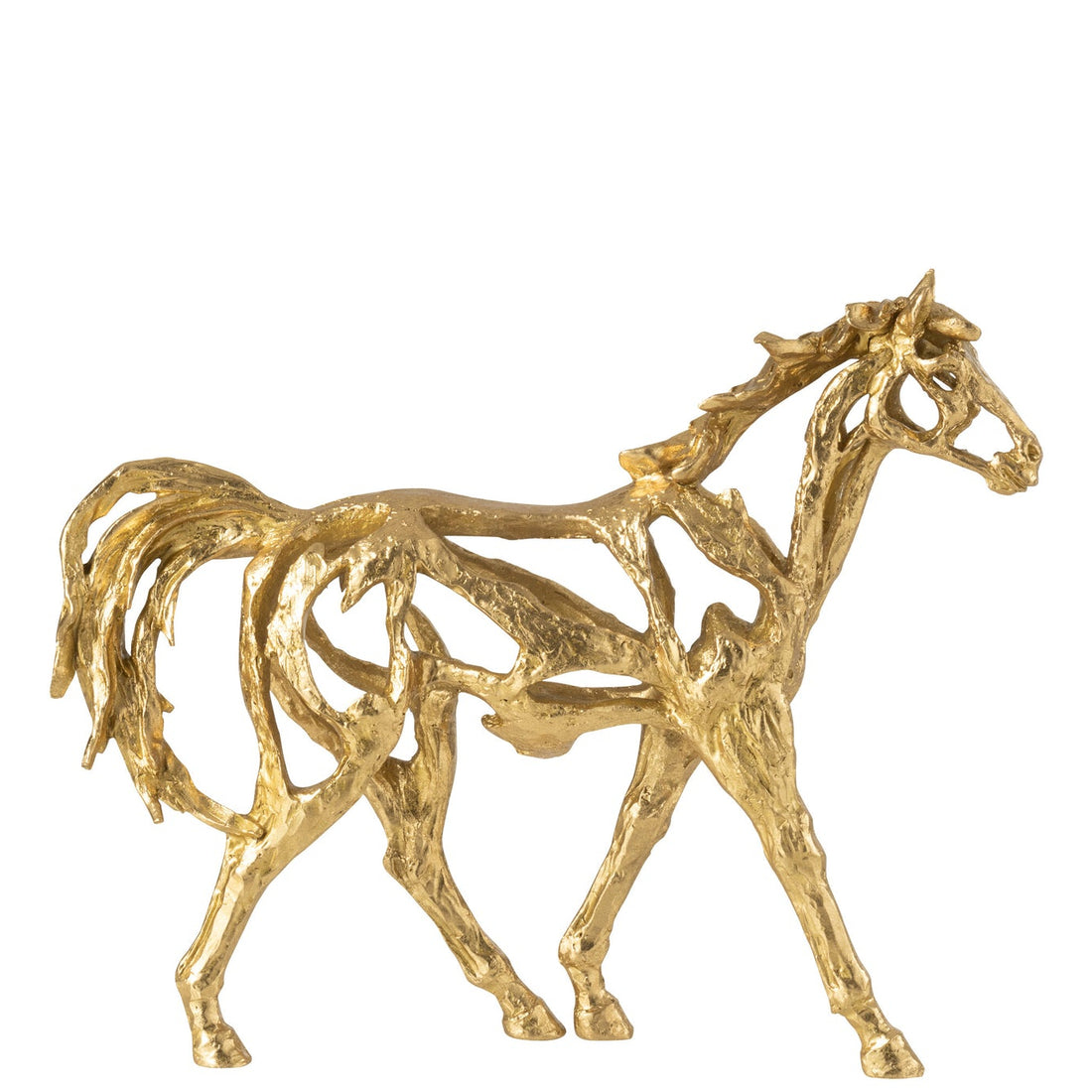 Running Horse Polyresin Gold-Colored Small J-Line