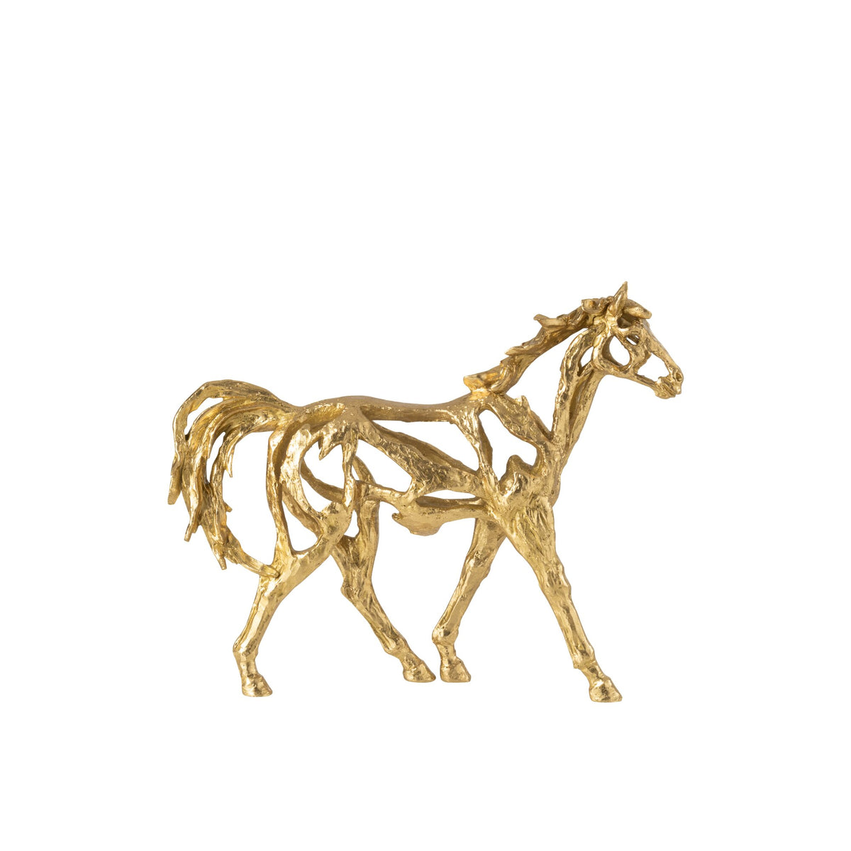 Running Horse Polyresin Gold-Colored Small J-Line