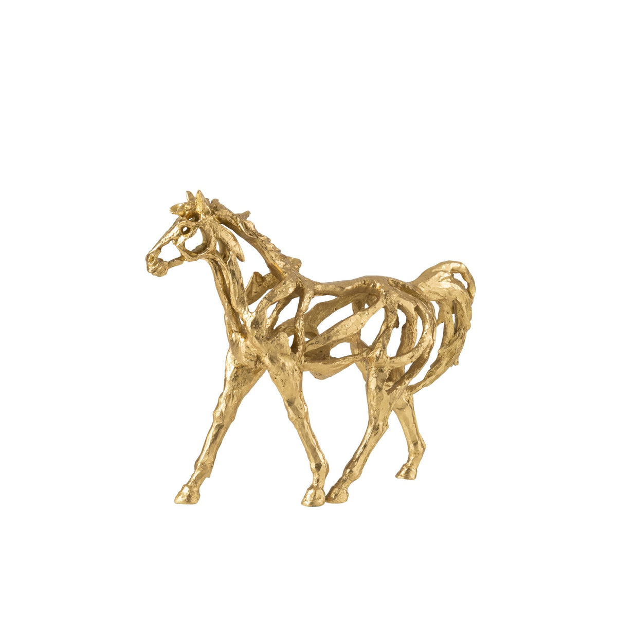 Running Horse Polyresin Gold-Colored Small J-Line