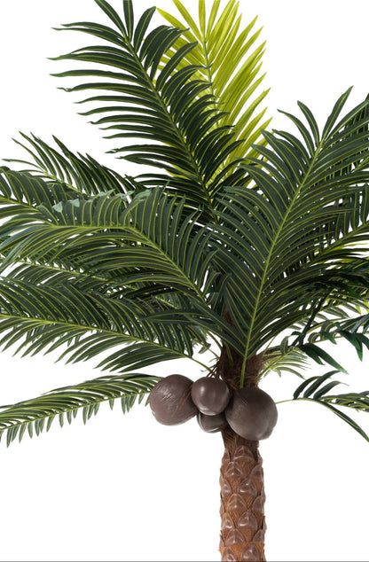 Palm Tree With 4 Coconuts In Pot Plastic Green H350cm J-Line