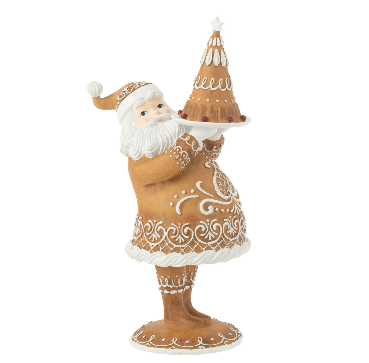 Gingerbread Santa Cake Resin Brown J-Line