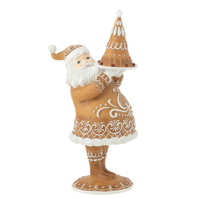 Gingerbread Santa Cake Resin Brown J-Line