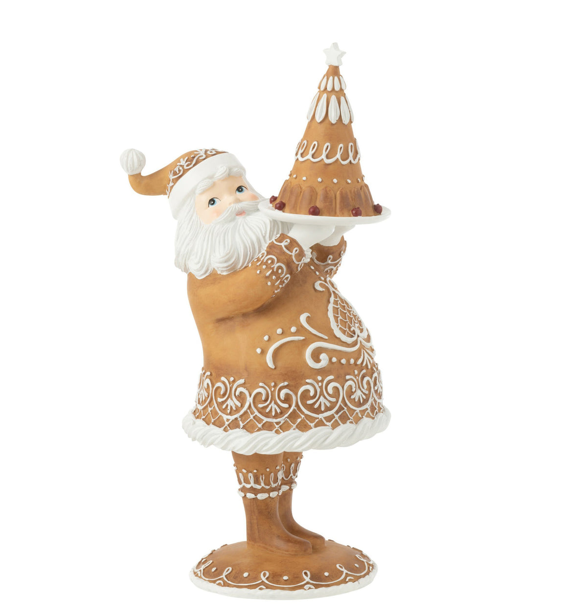 Gingerbread Santa Cake Resin Brown J-Line