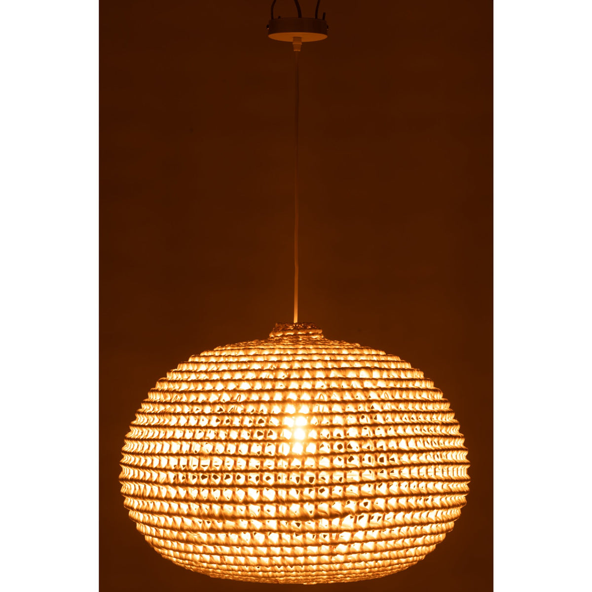 Ceiling Light Round Metal Twisted White J-Line