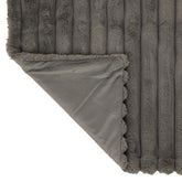 Plaid Corduroy Polyester Donkergrijs 180x130cm - Poef - J-Line - livinglovely.nl