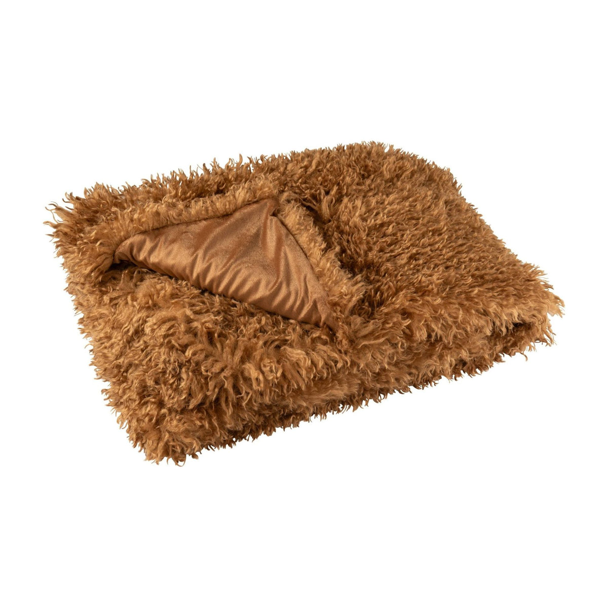 Plaid Moutie Polyester Brown 130x180cm J-Line