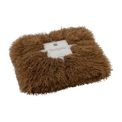 Plaid Moutie Polyester Brown 130x180cm J-Line