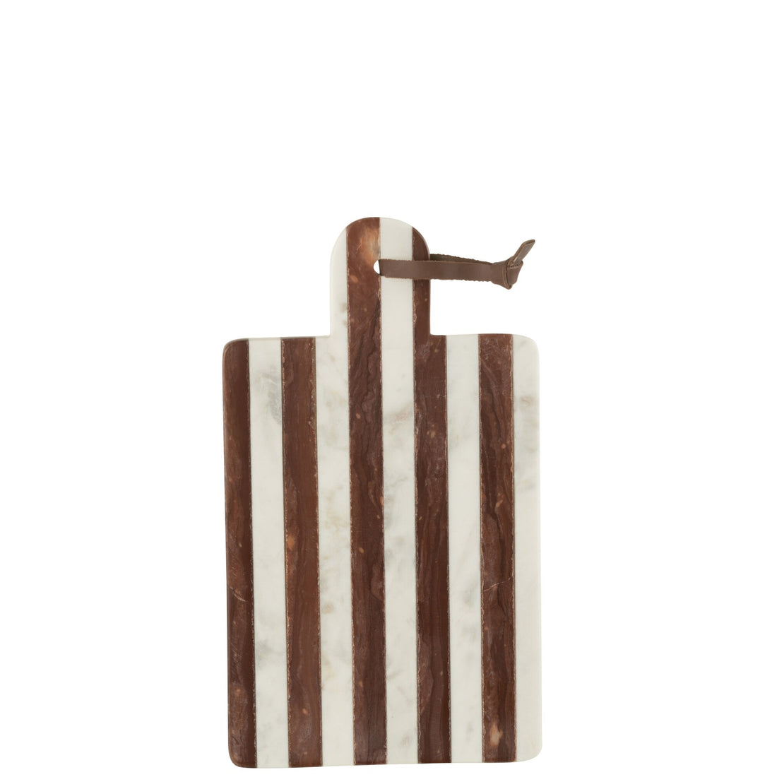Rectangular Striped Marble Board White/Brown Small