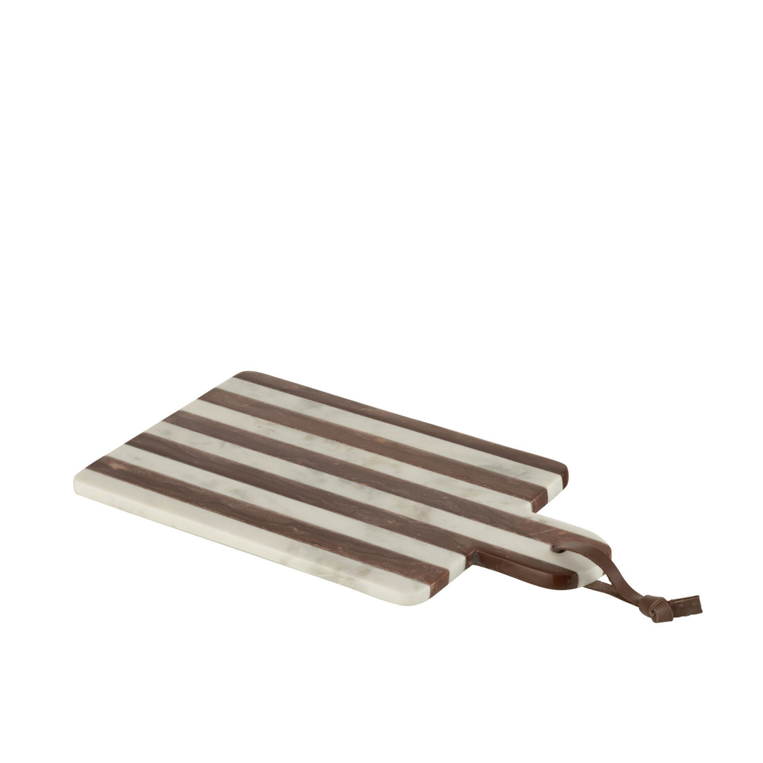 Rectangular Striped Marble Board White/Brown Small