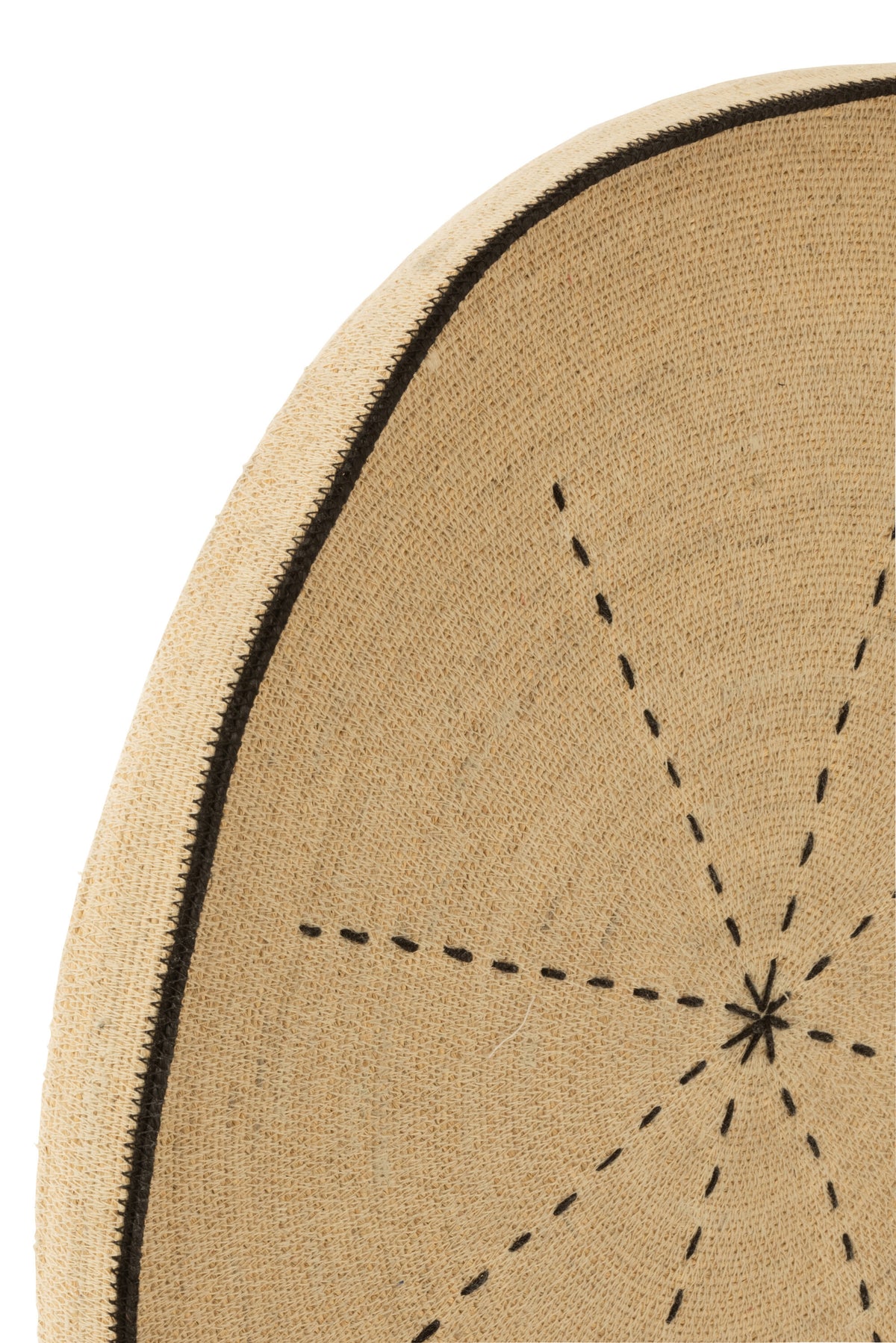 Plateau Muurdecoratie Ster Stippellijnen Zeegras Naturel/Zwart - Wanddecoratie - J-Line - livinglovely.nl