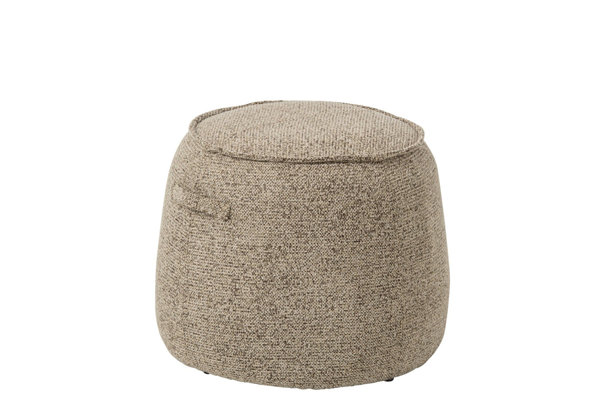 Pouf Alex Plywood/Fabric Brown/Ecru J-Line