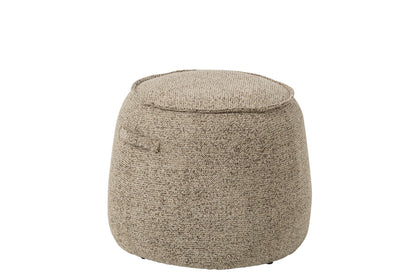 Pouf Alex Plywood/Fabric Brown/Ecru J-Line