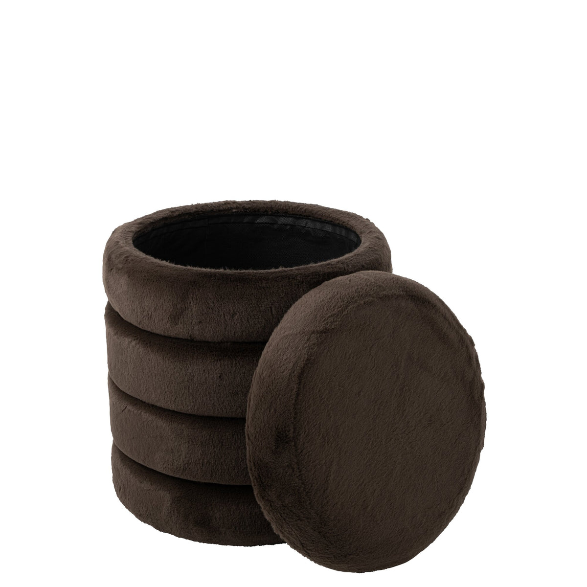 Pouf + Lid Mdf Dark Brown J-Line