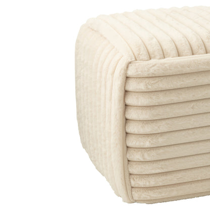 Pouf Ribbed Mdf Beige J-Line