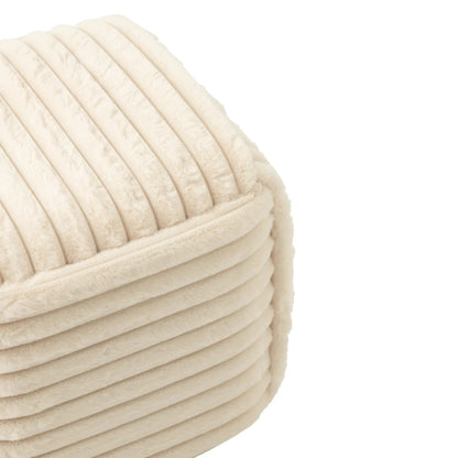 Pouf Ribbed Mdf Beige J-Line