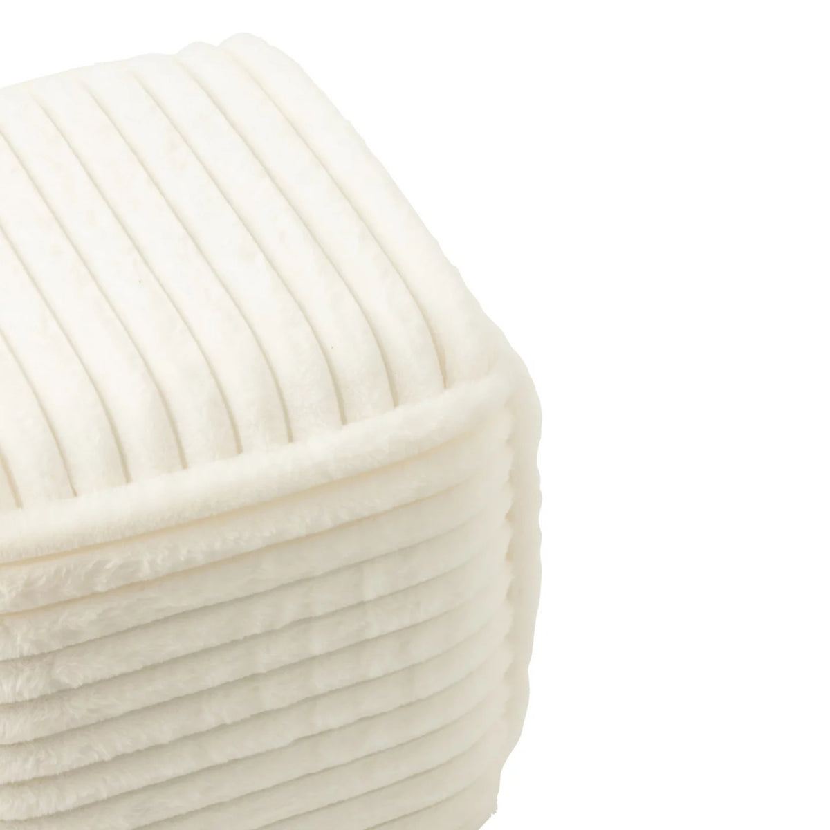 Pouf Ribbed Mdf White J-Line