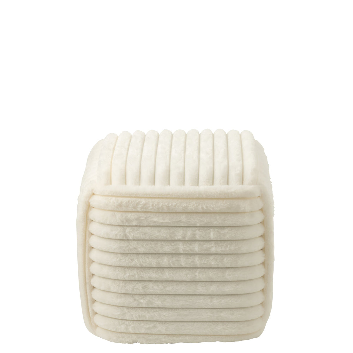 Pouf Ribbed Mdf White J-Line