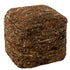 Poef Geweven Wol Bruin 45x45x45cm - Poef - J-Line - livinglovely.nl