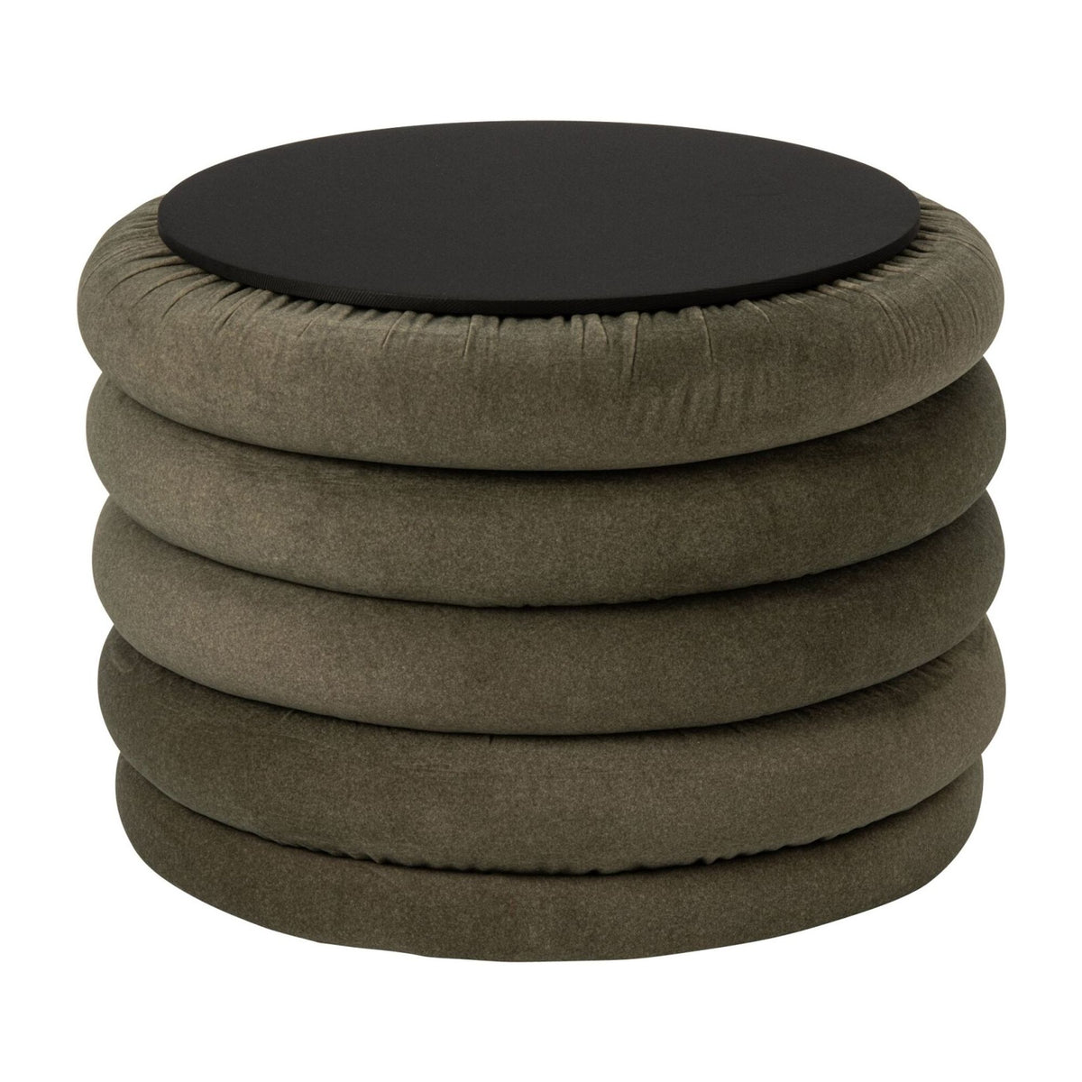 Pouf Mich Plywood/Fabric Dark Green J-Line