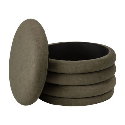 Pouf Mich Plywood/Fabric Dark Green J-Line