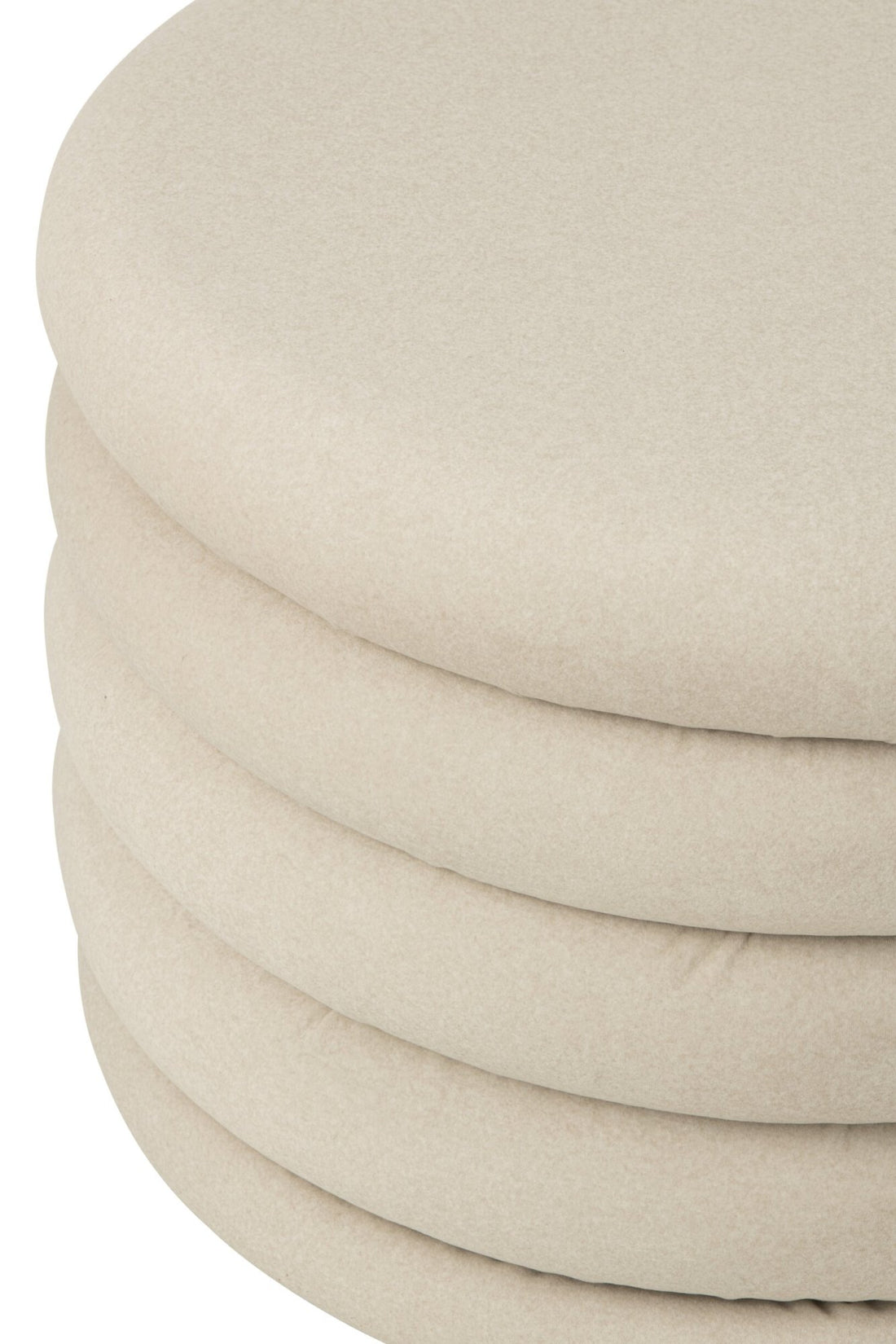 Pouf Mich Plywood/Fabric Ecru J-Line