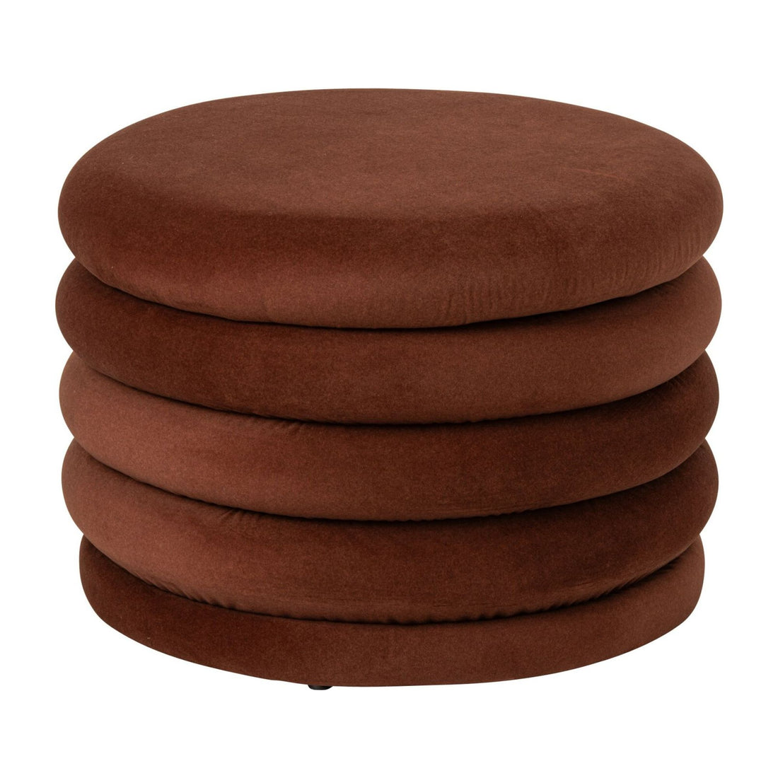 Pouf Mich Plywood/Fabric Rust Brown J-Line