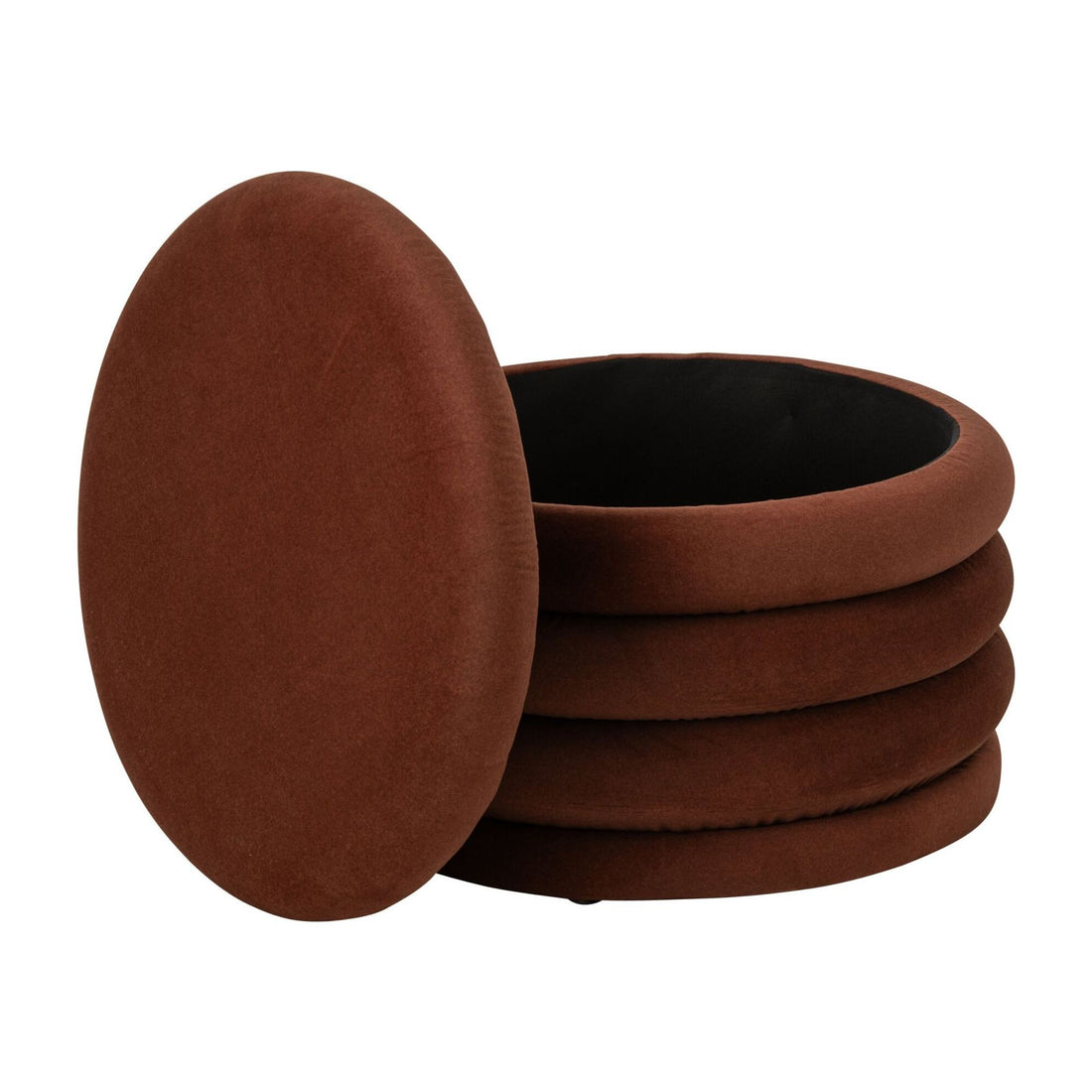 Pouf Mich Plywood/Fabric Rust Brown J-Line