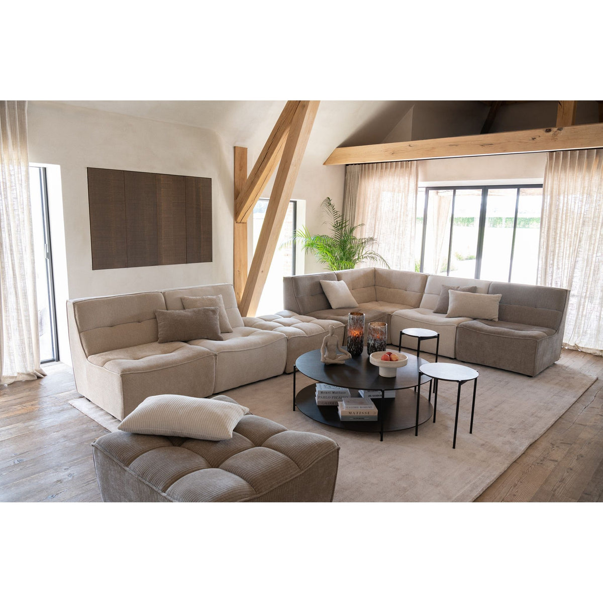 Poef Modulaire Sofa Donker Beige J-Line