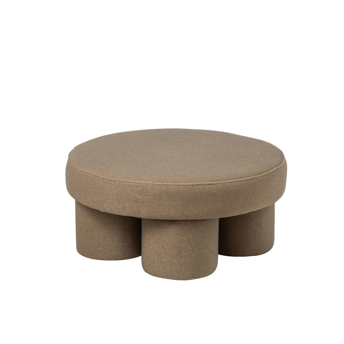 Pouf On Legs Plywood/Fabric Beige Large J-Line