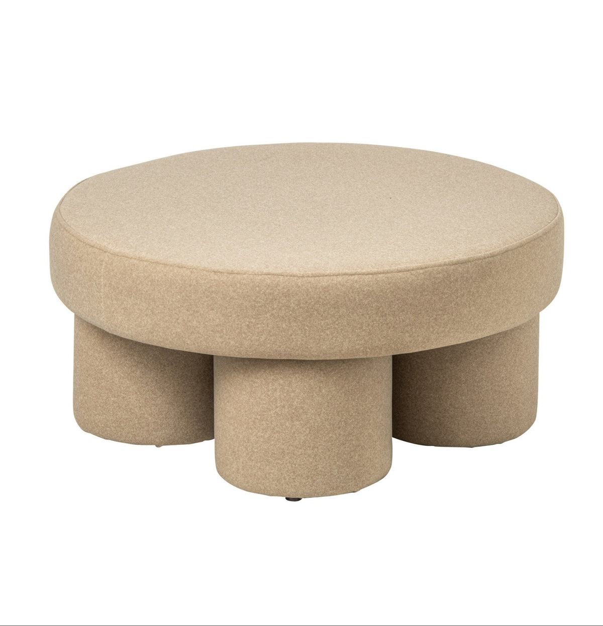 Pouf On Legs Plywood/Fabric Light Beige Large J-Line