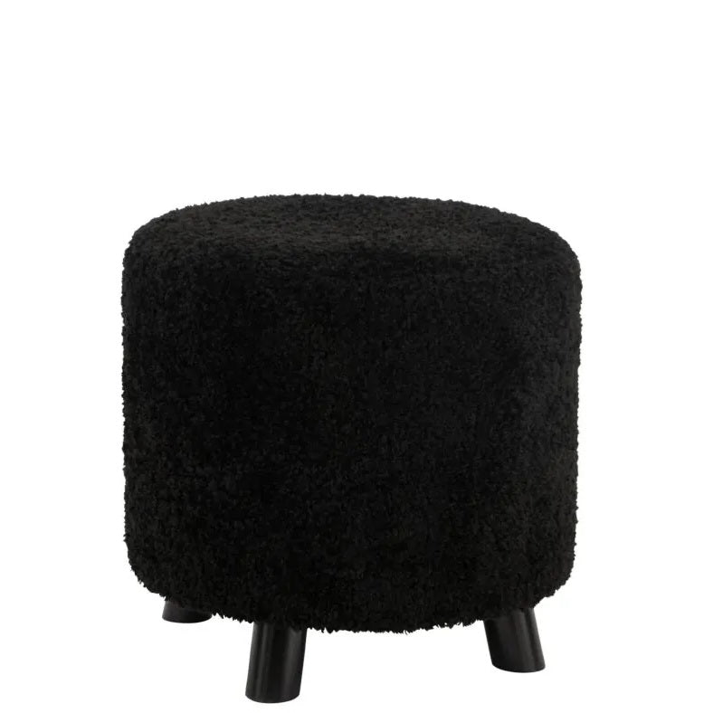 Pouf Sheep Leg Polyester Black J-Line