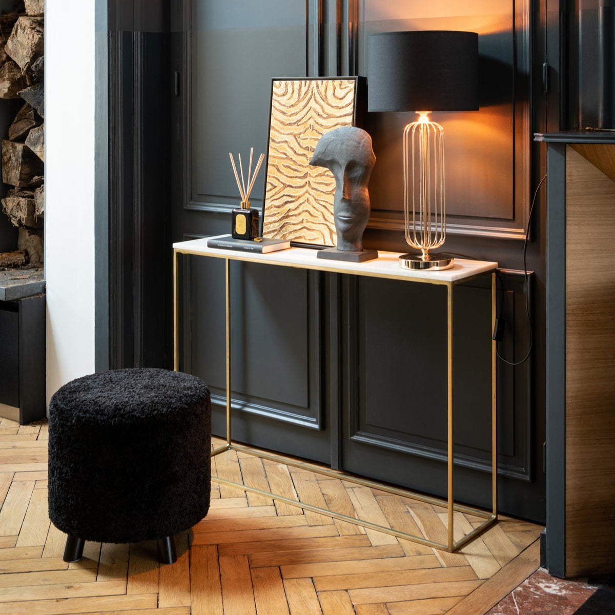 Pouf Sheep Leg Polyester Black J-Line